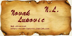 Novak Lupović vizit kartica